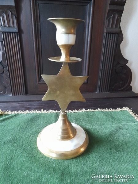 Star of David copper candle holder