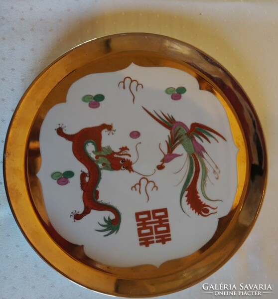 Aranyozott kínai tálca 25,5 cm