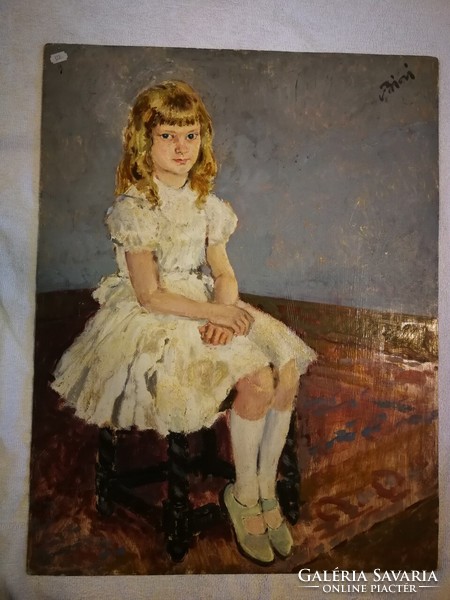 István Biai-föglein painting - portrait of a little girl
