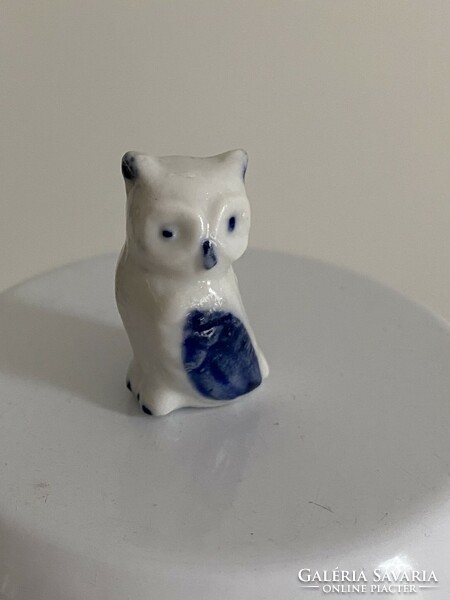 From the owl collection, an old ceramic ornament with an owl figure, decoration 3 cm