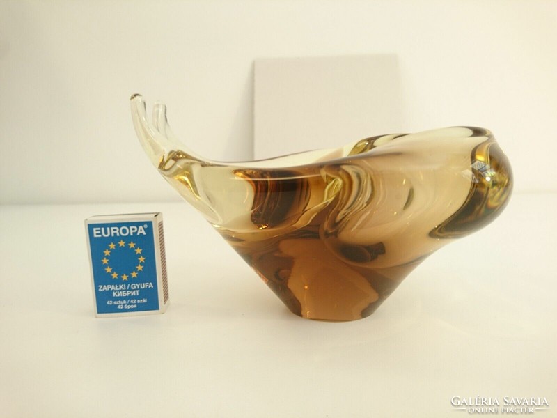 Vintage Czech glass snail ashtray from the 1960s - miroslav klinger design