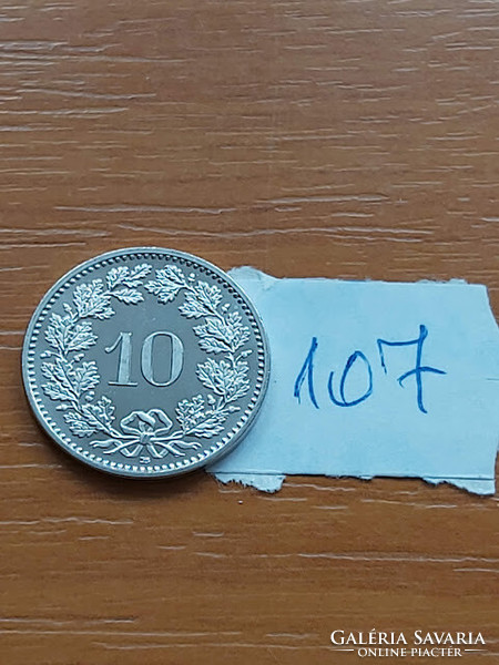 Switzerland 10 rappen 2016 copper-nickel, proof 107.
