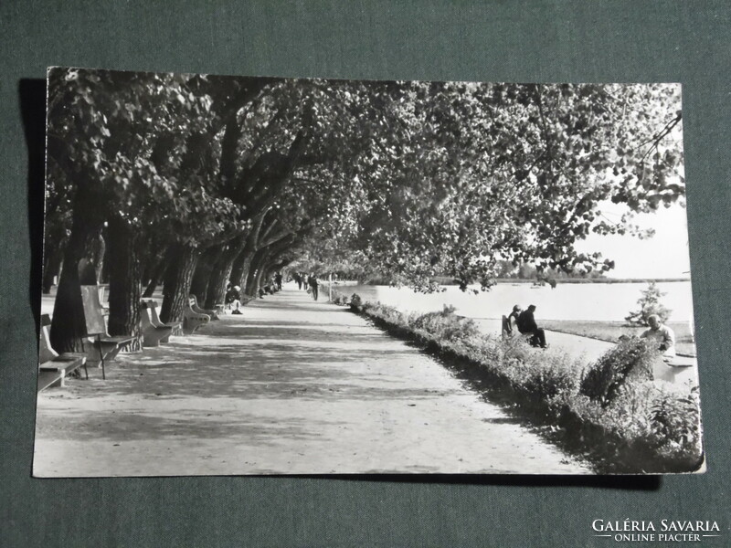 Postcard, Balaton Spa, detail of coastal promenade