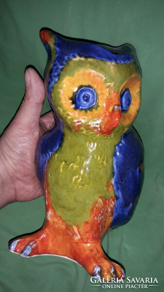 Antique art deco industrial artist biscuit glazed eared owl 19 x 17 cm as shown in the pictures