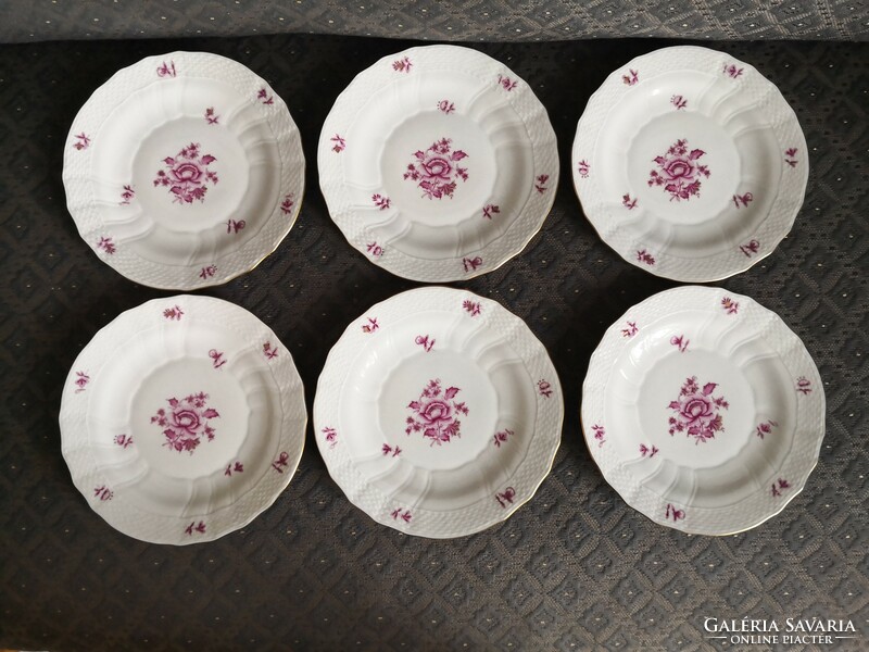 Herend Nanking bouquet pourpre pattern sandwich / dinner / cookie set