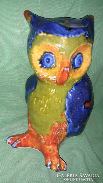 Antique art deco industrial artist biscuit glazed eared owl 19 x 17 cm as shown in the pictures