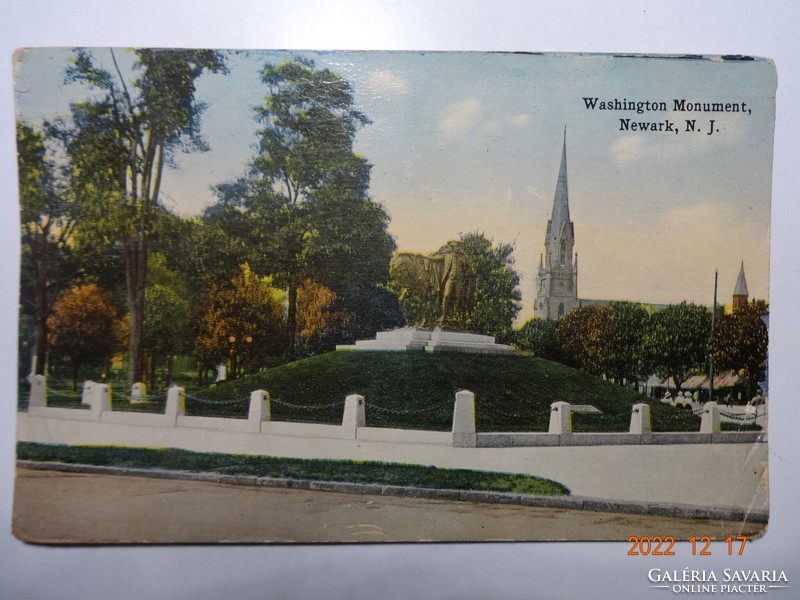 Régi képeslap: Washington Monument,  Newark (USA), 1915
