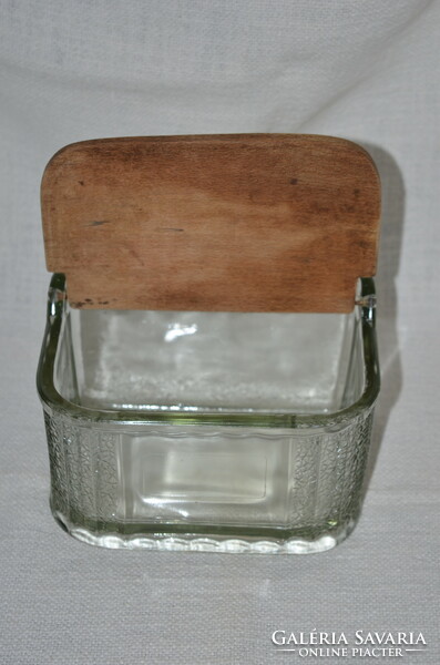 Old glass wall salt shaker