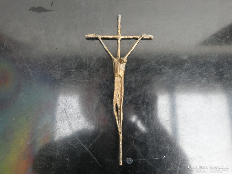 Erwin huber (Austria) bronze cross crucifix Austrian Catholic monument from 1983 e. Huber marked.