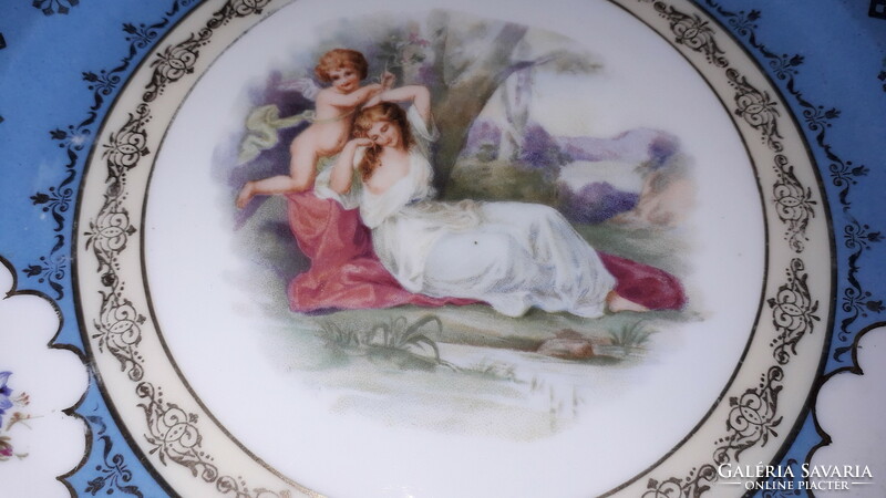 Beautiful 19th century antique baroque royal Vienna numbered cupid and the girl wall plate 21cm