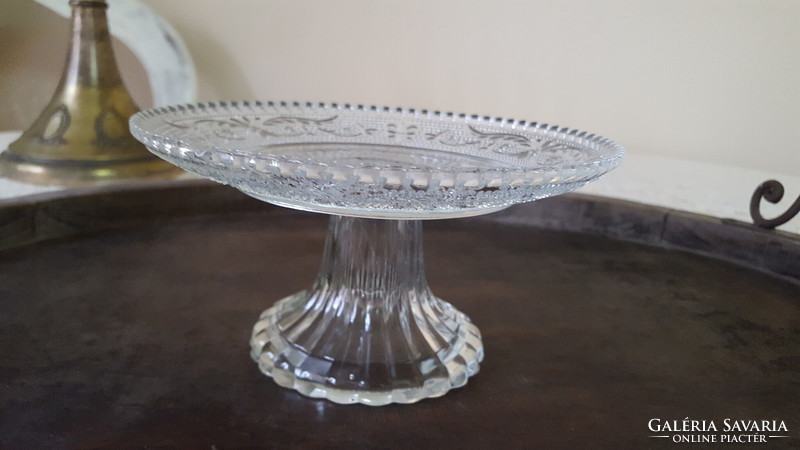 Mini footed glass cake plate, offering cakes