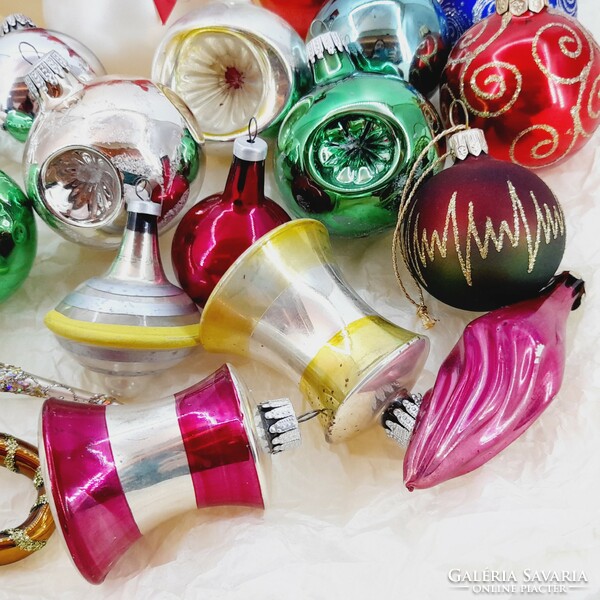 Mixed glass Christmas tree decoration package, old and new, 25 pieces in one