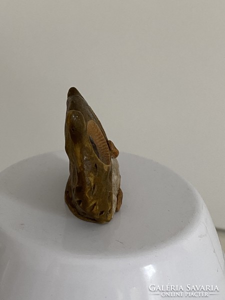 Bagoly-gyűjteményből régi bagoly figurás kerámia dísz dekoráció  3 cm