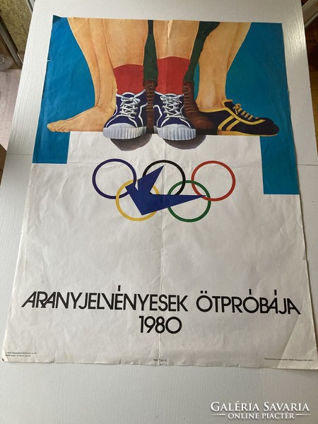 Pentathlon for gold badge holders, retro poster from 1980