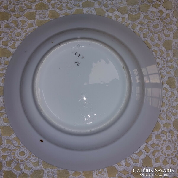 Wall plate with violet pattern, deep plate