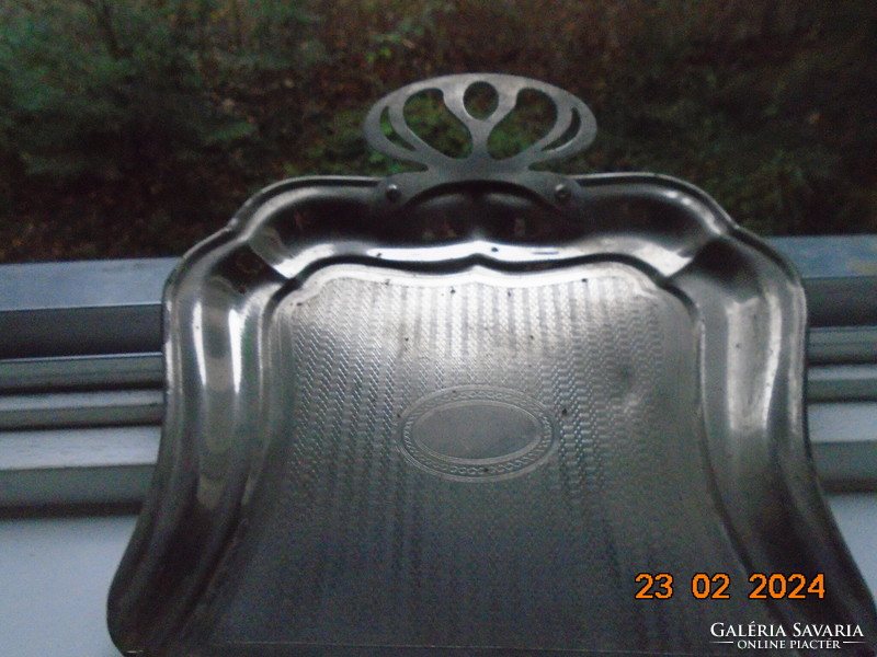 Art Nouveau silver-plated gilded crumb tray