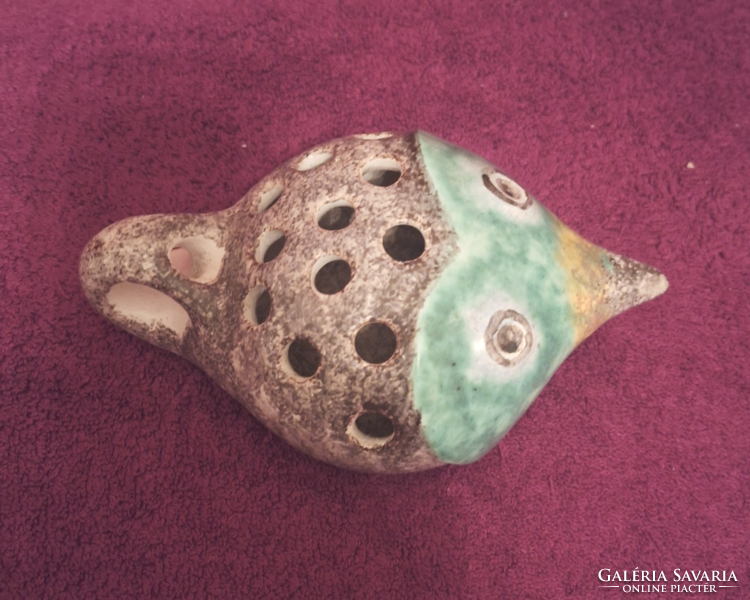 Hungarian ceramic fish, industrial art ikebana vase