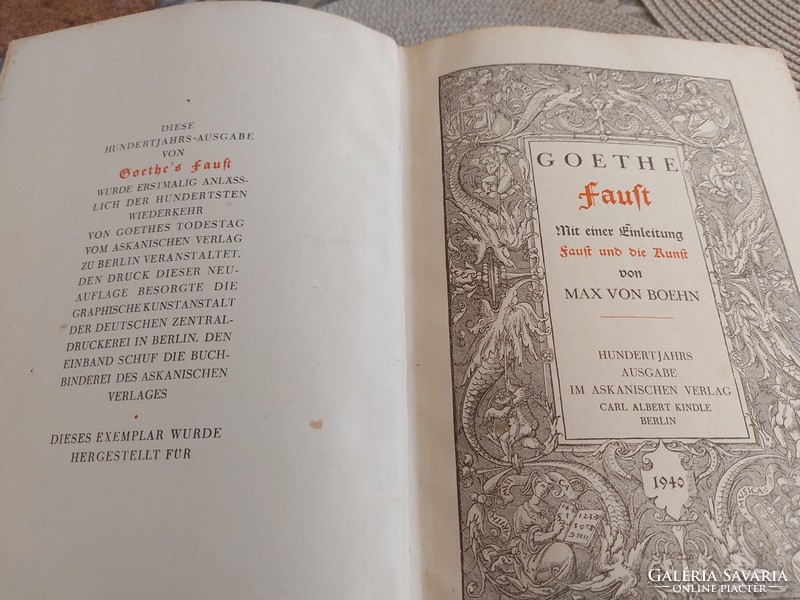 (K) Faust 1940-es német nyelvű kiadás