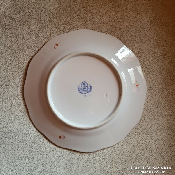 1976-os Herendi jubileumi pecsétes porcelán tányér 20,8cm átmérővel, apponyi mintás