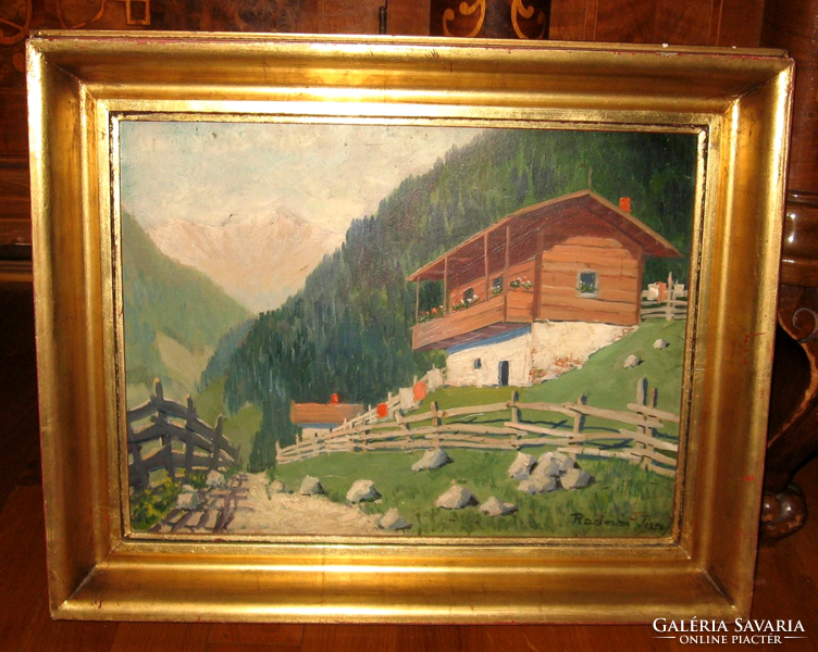 GARANTÁLTAN EREDETI RADNAI JÓZSEF /1896-1963/ FESTMÉNY :ALPESI HÁZ