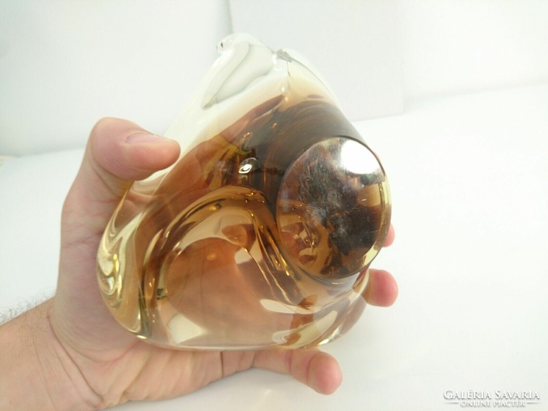 Vintage Czech glass snail ashtray from the 1960s - miroslav klinger design