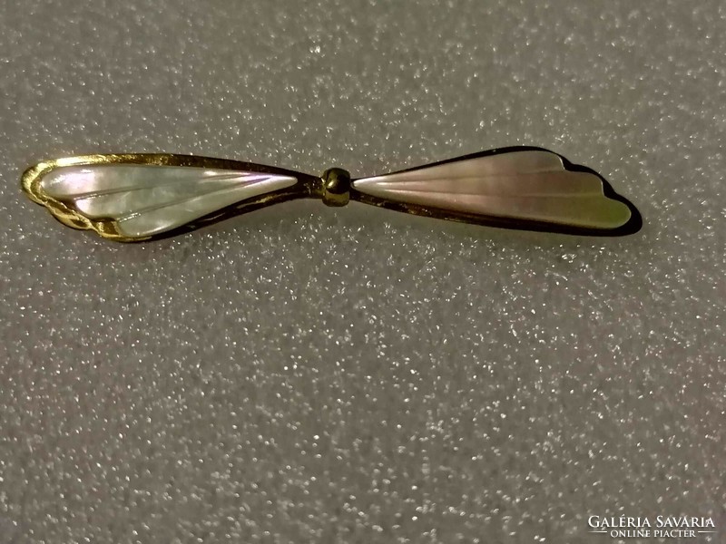 New mother-of-pearl inlaid brooch