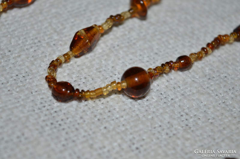 Long brown glass necklaces