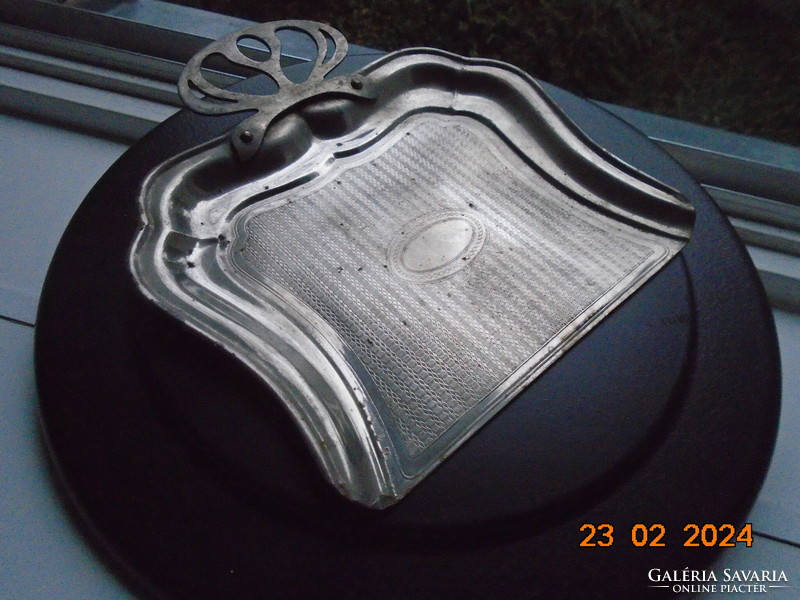 Art Nouveau silver-plated gilded crumb tray