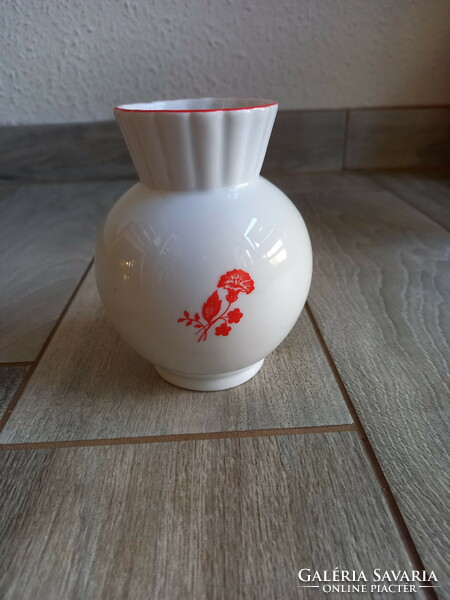 Szép régi duci Zsolnay porcelán váza (12,5x9,5 cm)