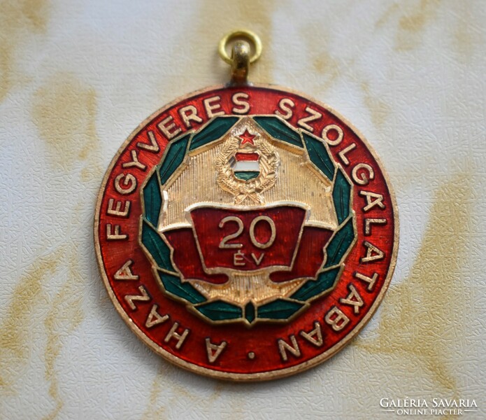 Régi kitüntetés, jelvény, 20 éve a haza fegyveres szolgálatában