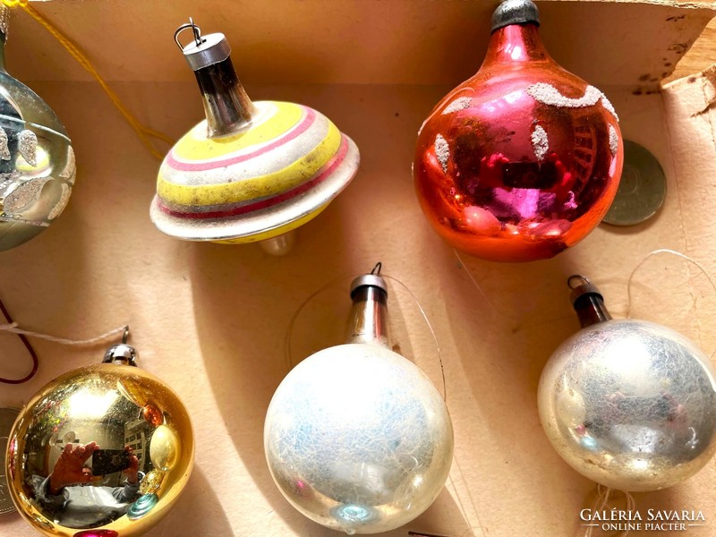 Old Christmas ornaments, ball pendants, retro decoration