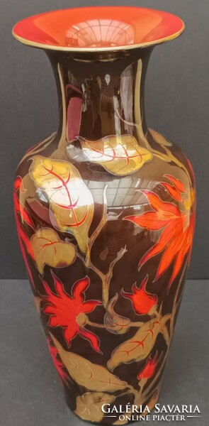 36 Cm beautiful multi-fired Zsolnay vase