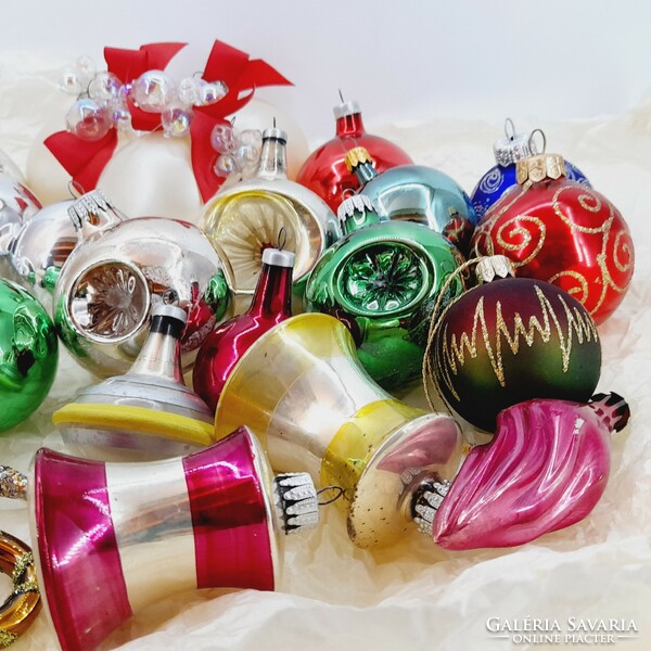 Mixed glass Christmas tree decoration package, old and new, 25 pieces in one