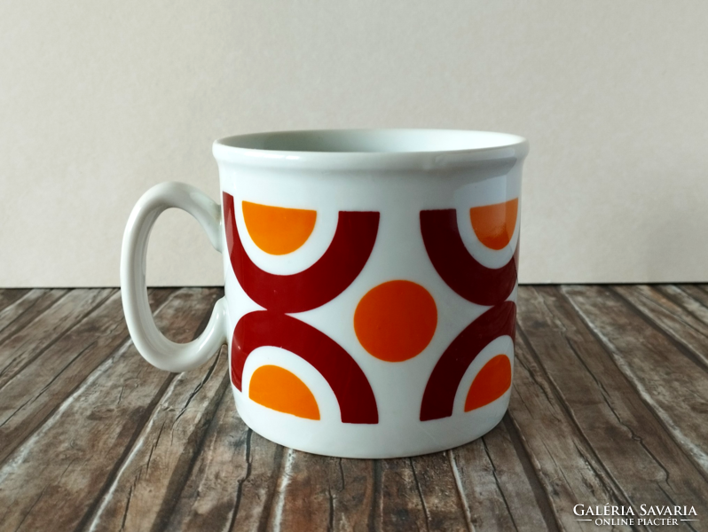 Retro, marked large Zsolnay mug, cup with a rare pattern, for replacement