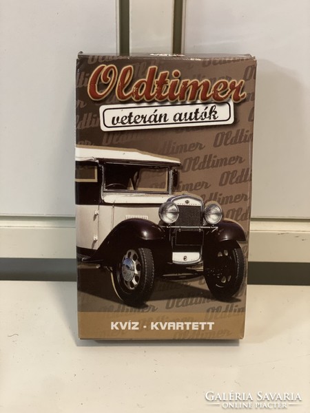 Oldtimer veterán autók Kvíz-Kvartett kártya csomag, 32 db lap 1997 hibátlan
