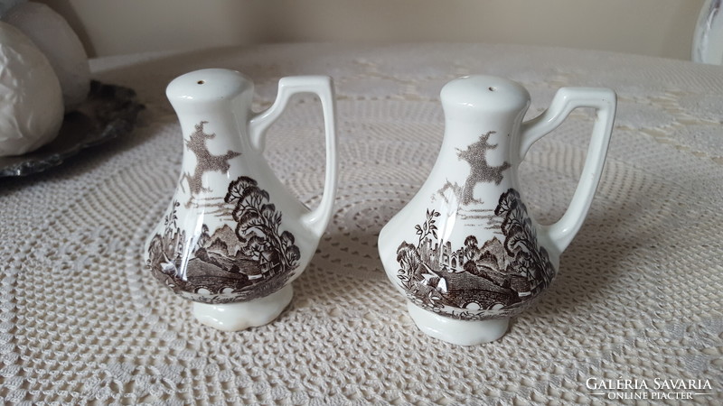Old meakin romantic English porcelain salt and pepper shaker