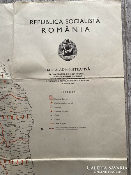 Románia adminisztratív térkép 1968