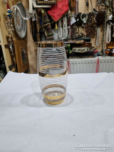 Régi aranyozott üveg váza