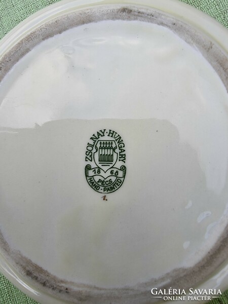 Numbered original Zsolnay bonbonier and bowl