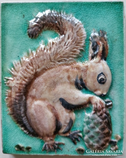 Retro ceramic wall picture squirrel