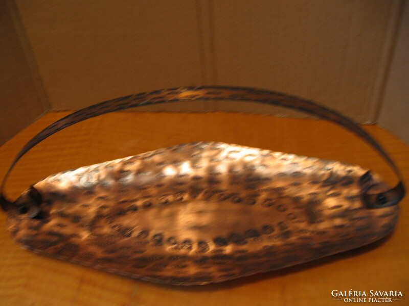 Retro hammered handmade copper fruit serving bowl