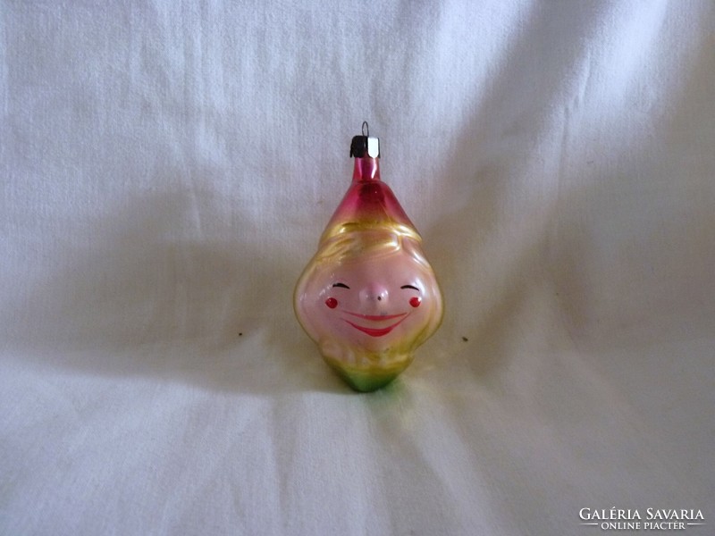 Old glass Christmas tree decoration - clown head!