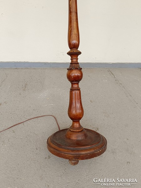 Antique wooden floor lamp patinated floor lamp without shade with copper fitting 413 8417