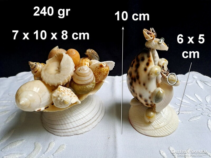 2 special table decorations made of seashells