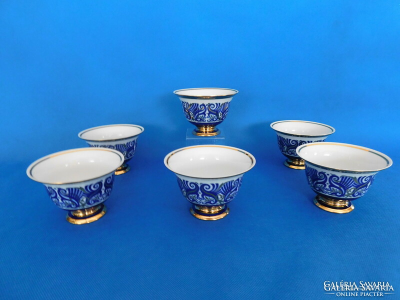 Hollóházi matrix patterned 6-piece Saxon ice cream or dessert set!