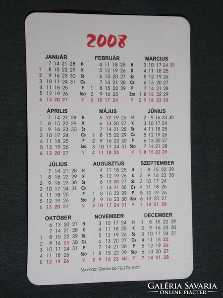 Card calendar, cerka paper stationery form gift shop, berettyóújfalu, 2008, (6)