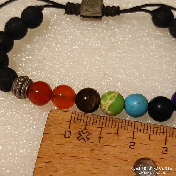 Slide lock chakra mineral bracelet