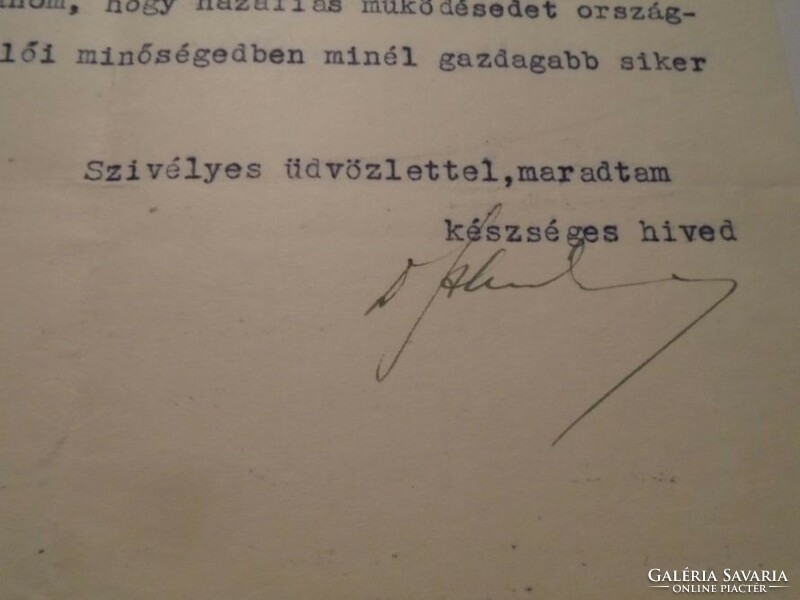 ZA492.29 Stein Emil vezérigazgató (Pesti Magyar Kereskedelmi Bank)  1935 autográf levele