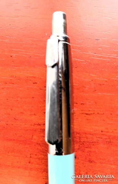 Plastic-silver pax ballpoint pen from the 80s, including insert