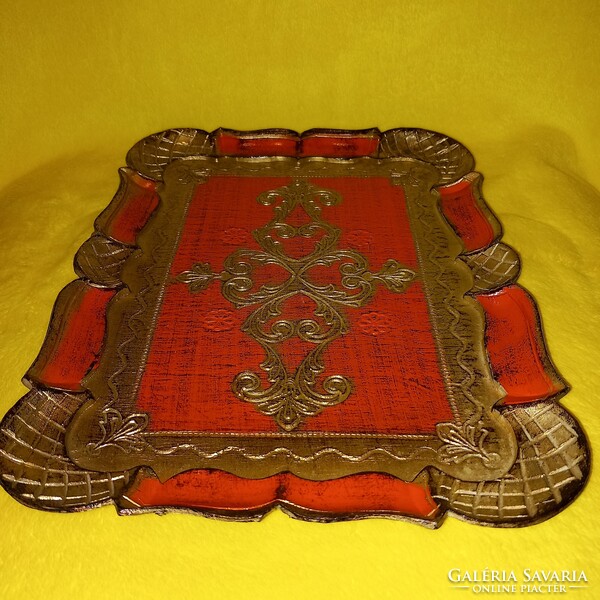 Italian, Florentine baroque style wooden tray, serving tray.